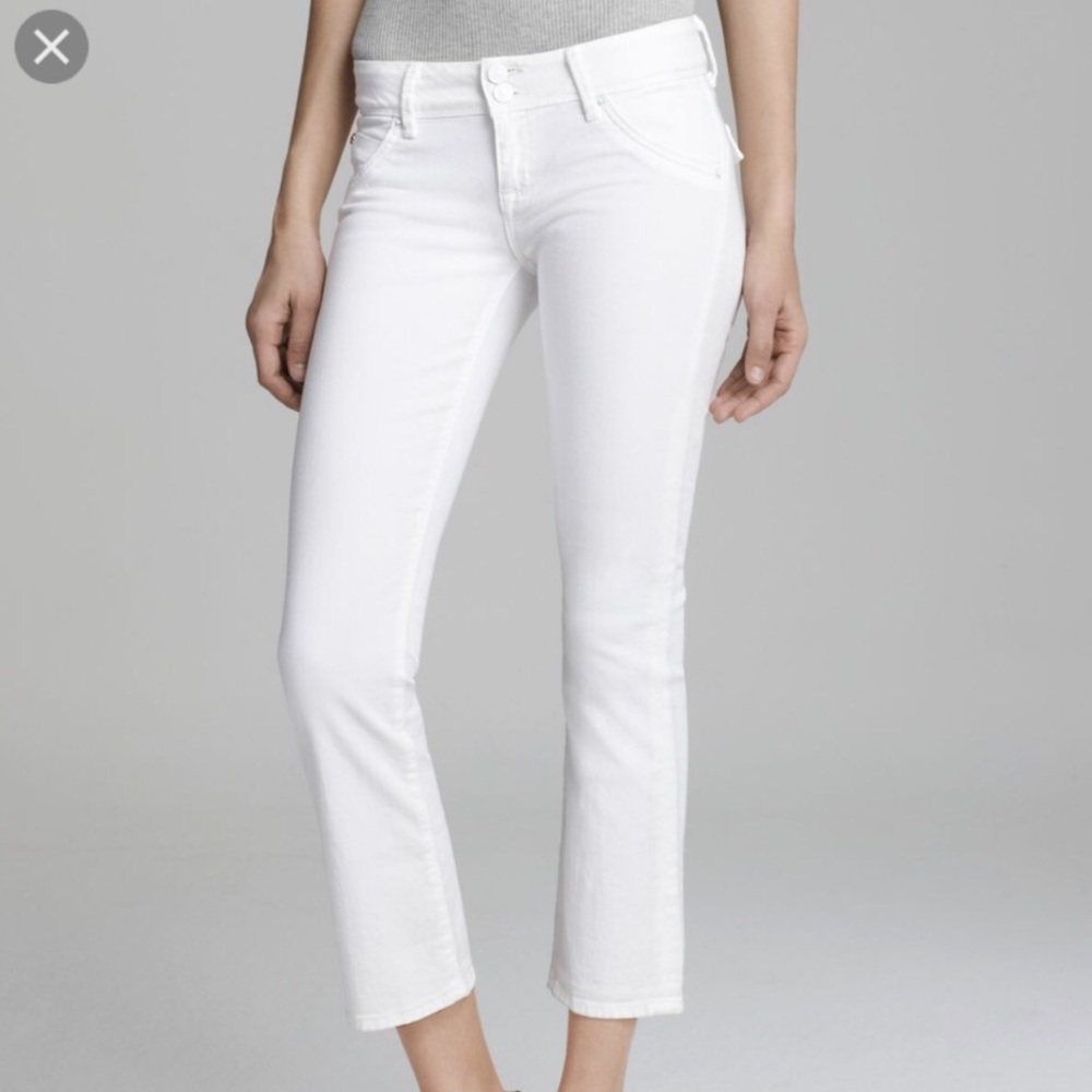 HUDSON CROP BETH BABY BOOT WHITE JEANS